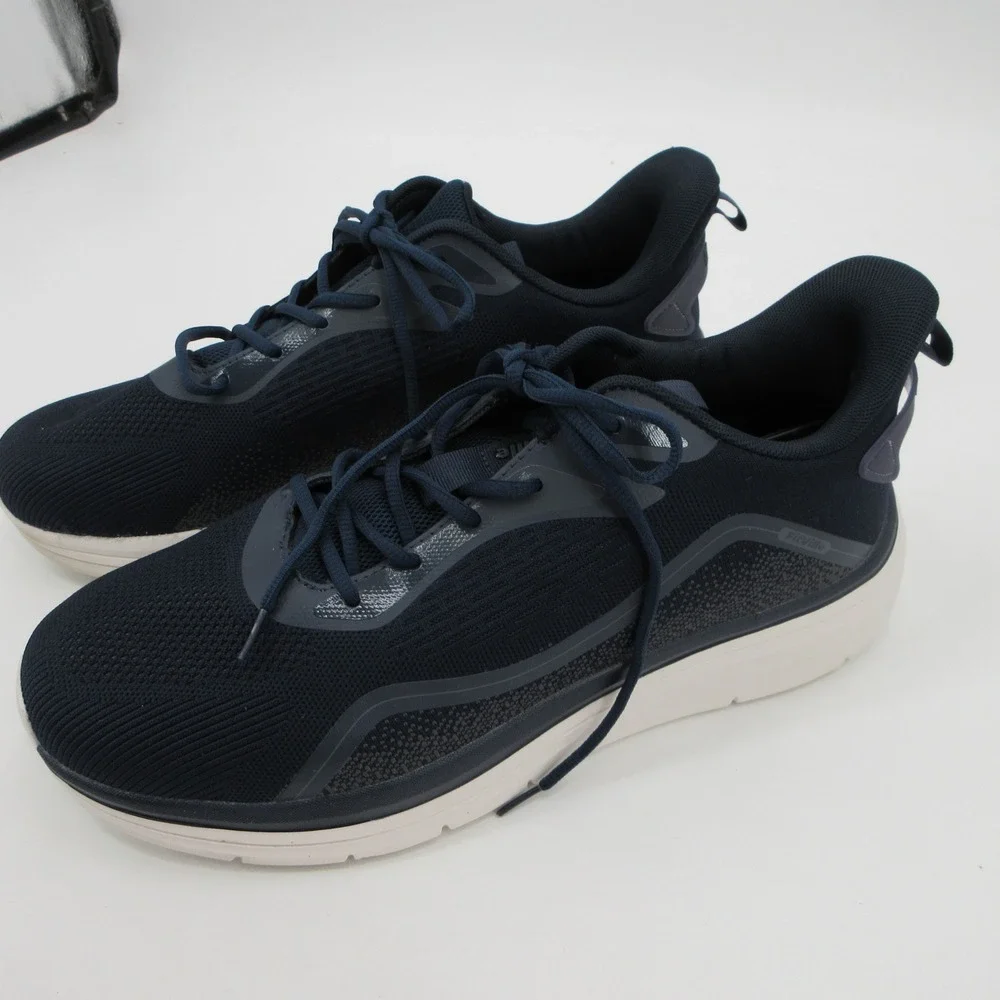FitVille StrideCore Men 15EW Navy Blue Mesh Athletic Running Walking Shoes